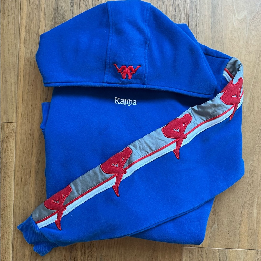 Men’s Kappa Blue Hooded Sweatshirt with Red Accents